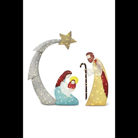 Joiedomi 5' LED Yard Lights Tinsel Nativity Scene - Picture 2 of 2